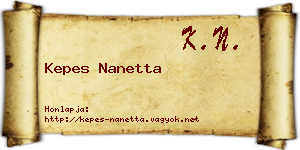 Kepes Nanetta névjegykártya
